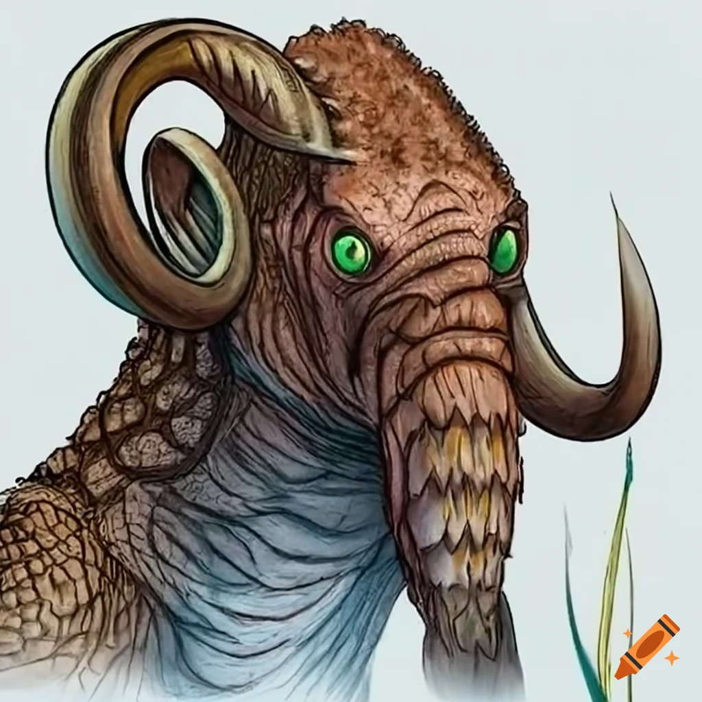 illustration d'une créature monstrueuse à la taille d'un mammouth