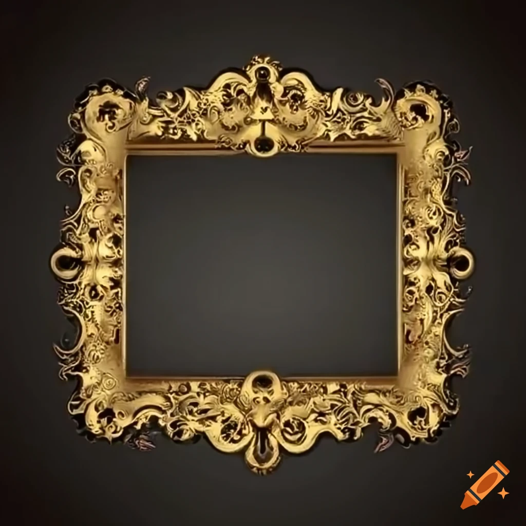 Elaborate gold frame with intricate patterns