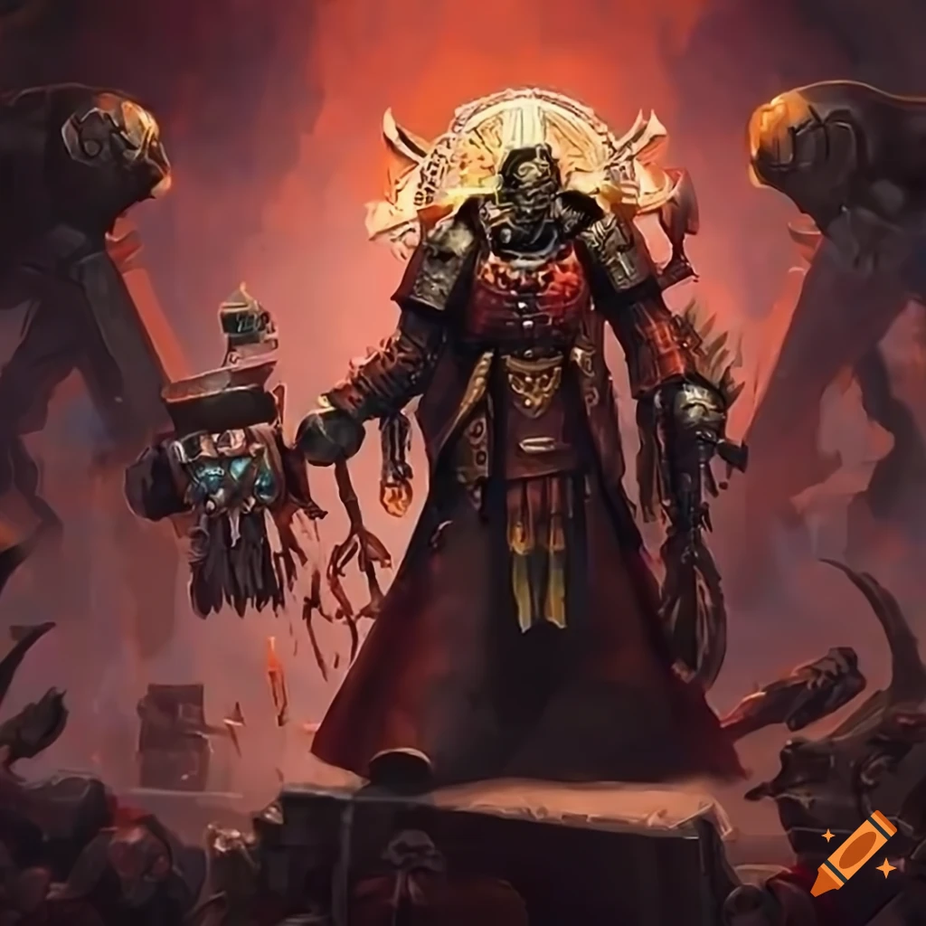 Image of a warhammer 40k tech priest on Craiyon