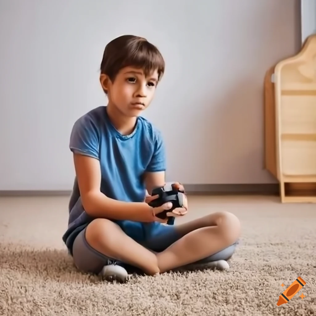 Child playing video game