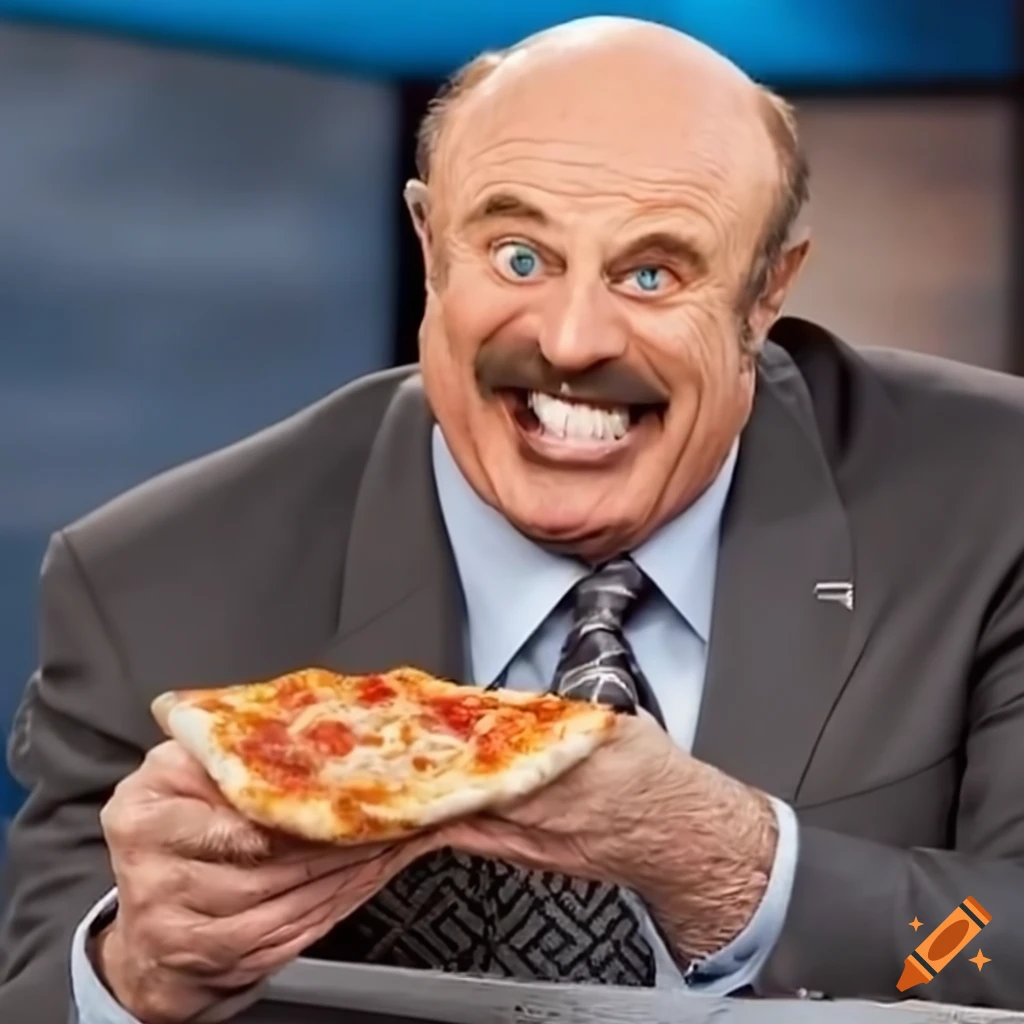 Dr. phil eating pizza on Craiyon