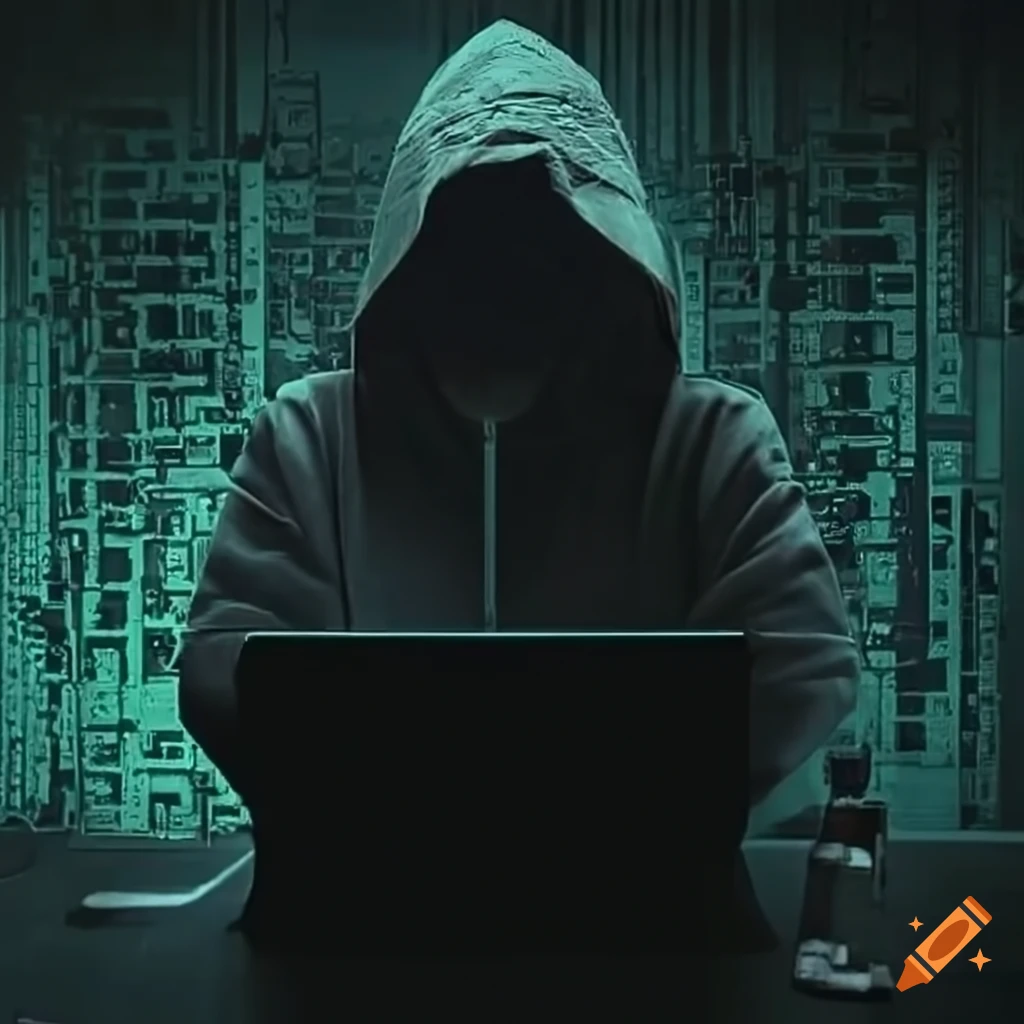 Illustration of hacking on Craiyon