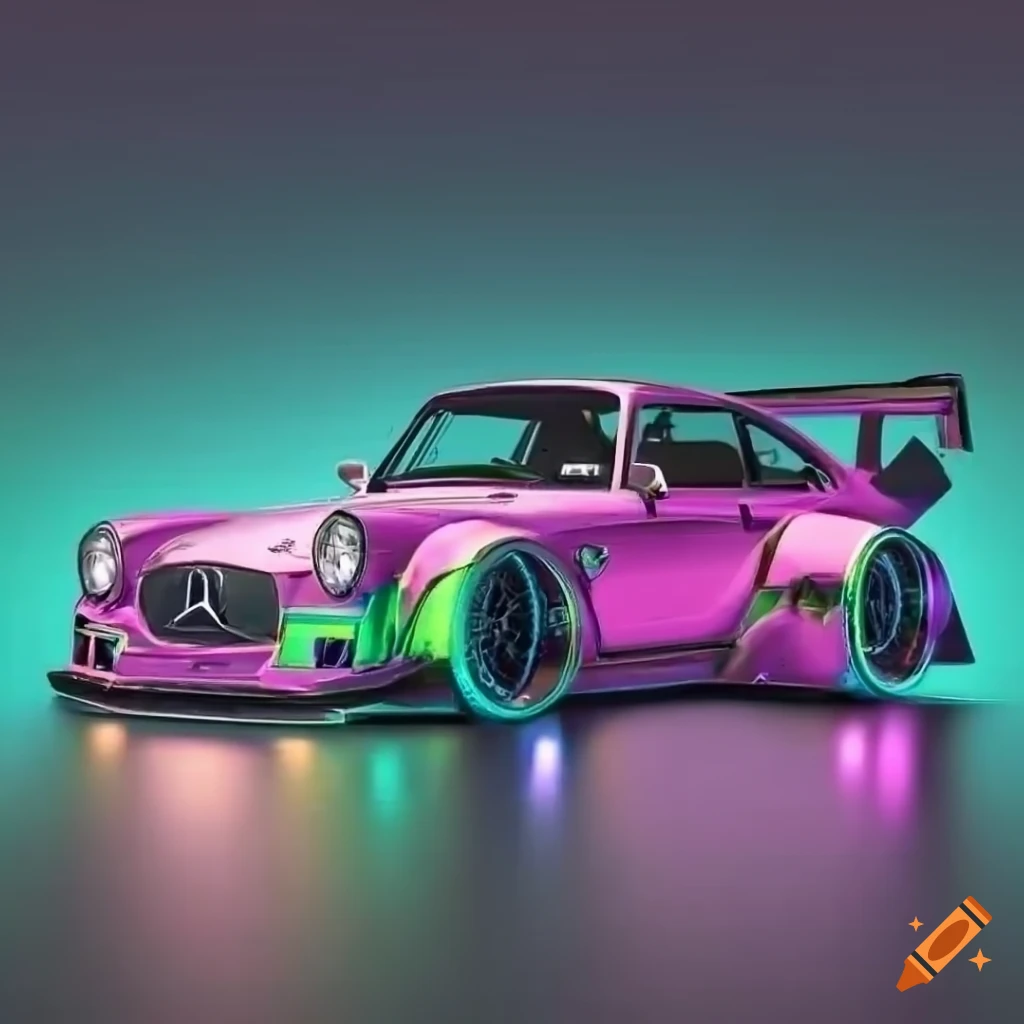 Render of a modified vintage mercedes gullwing on Craiyon
