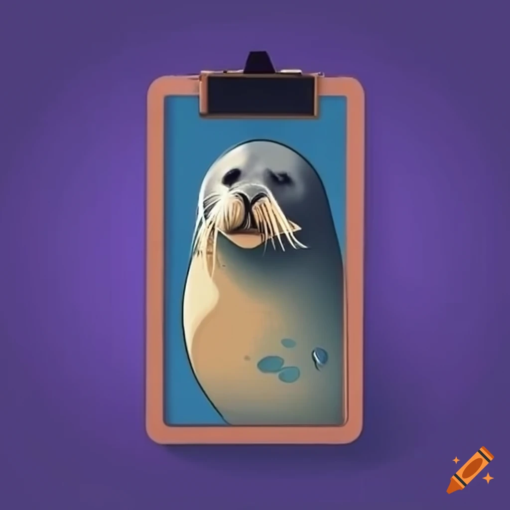 seal with a clipboard