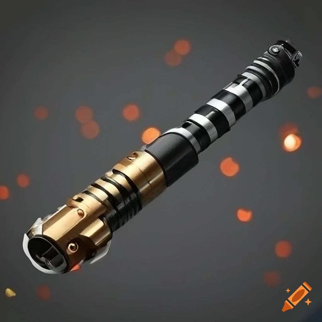 Detailed lightsaber hilt with bronze and golden accents on Craiyon
