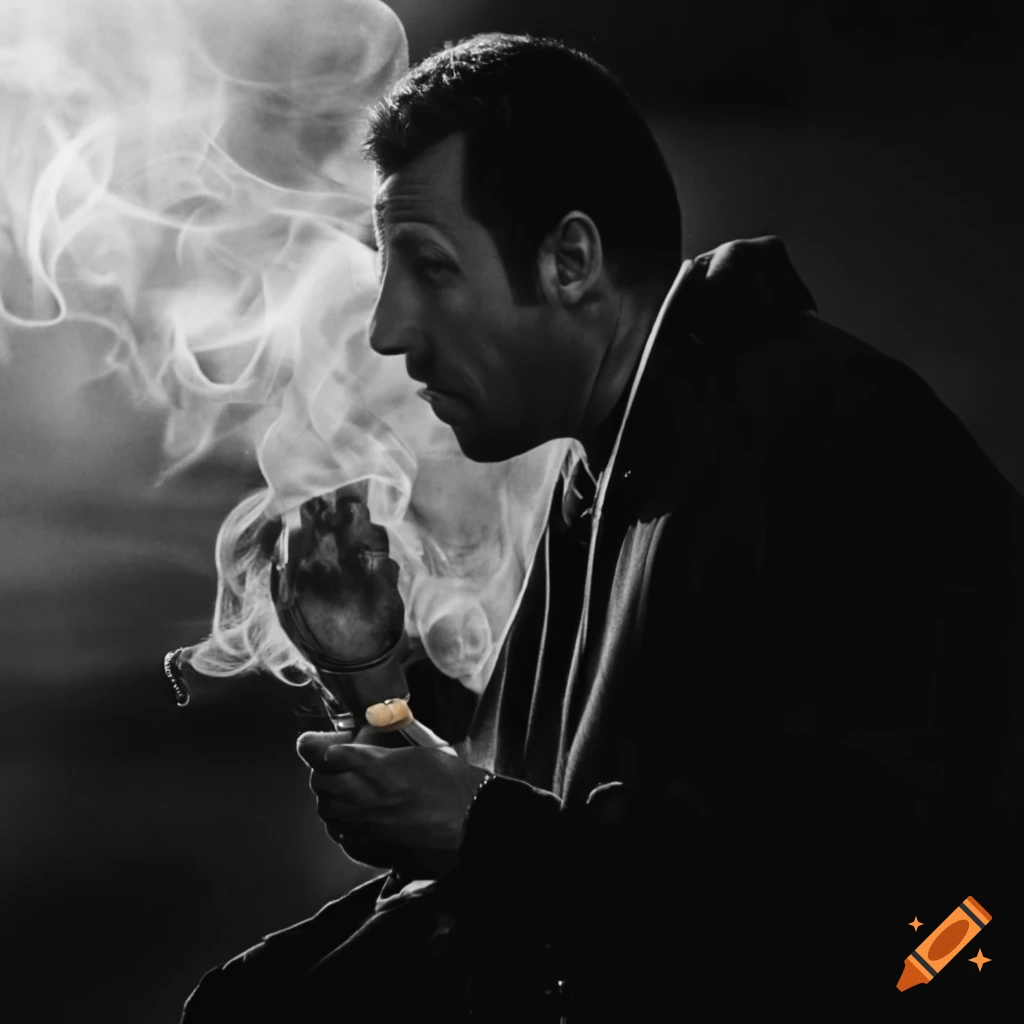Adam Sandler smoking a cigarette on Craiyon