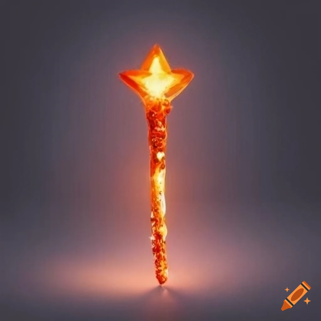 bright-orange-crystal-fairy-wand-with-light-up-star-on-craiyon