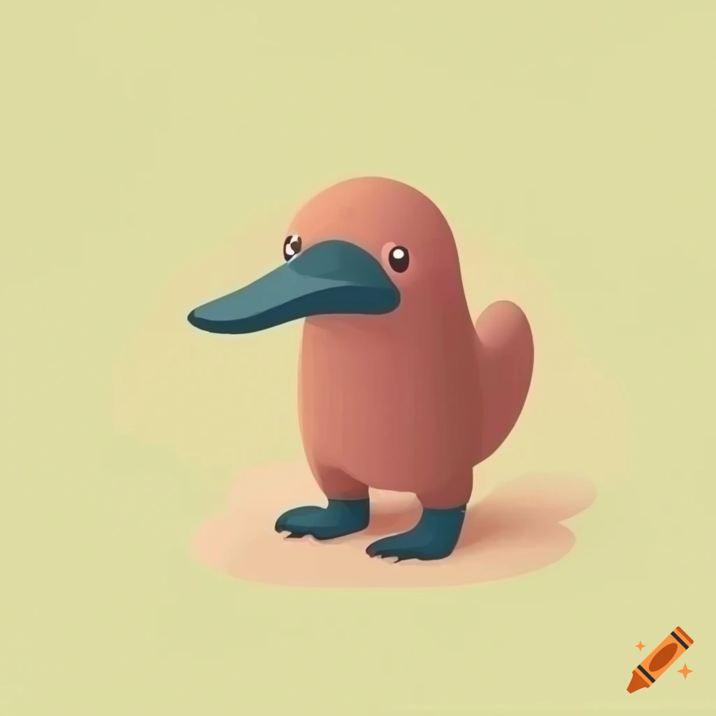cute platypus icon standing on two legs