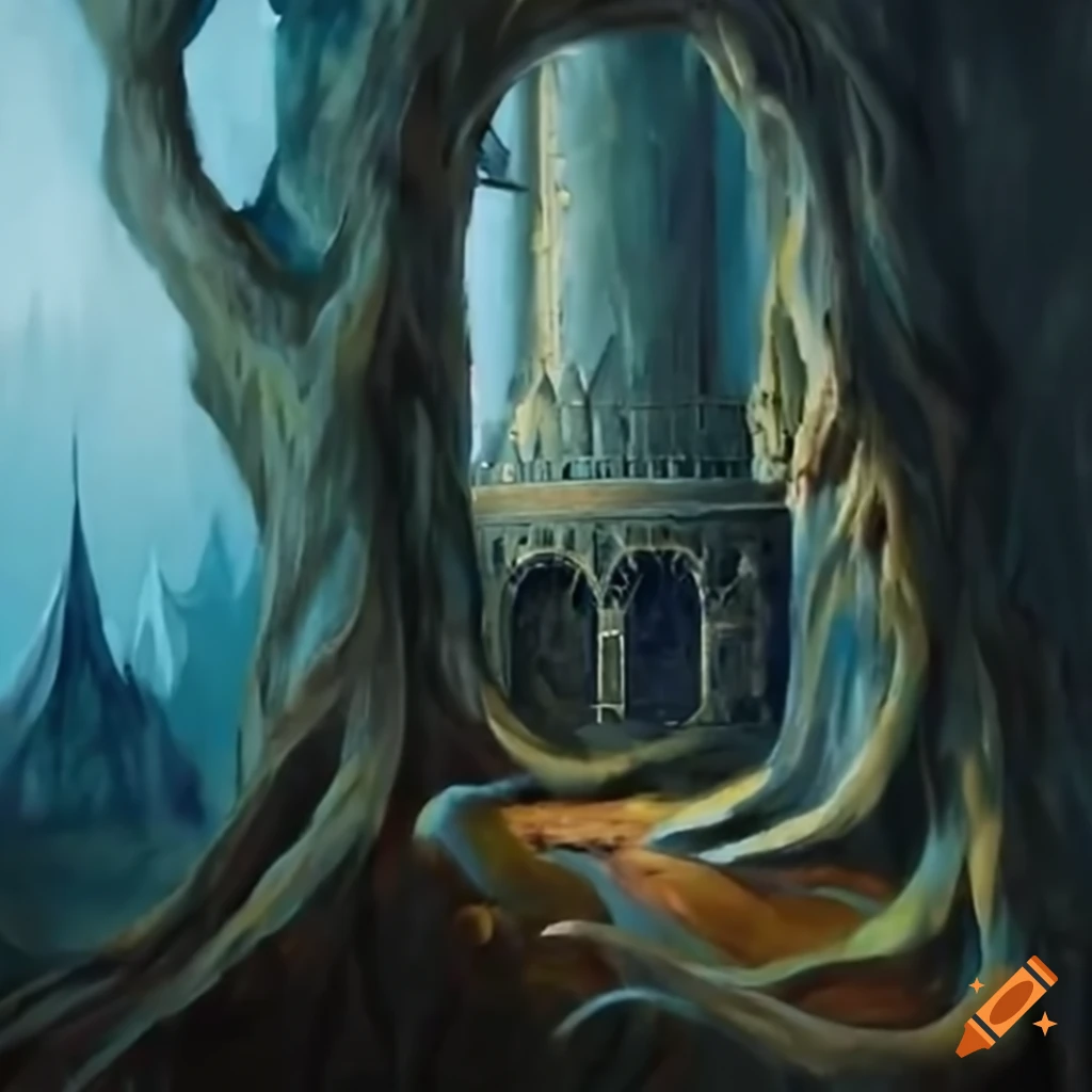 castle hidden inside a tree