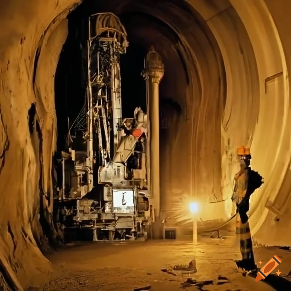 drilling rig inside a tunnel