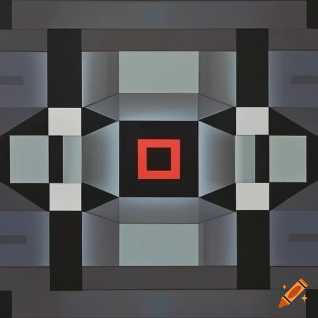 surrealistic black and white architecture illusions by Victor Vasarely