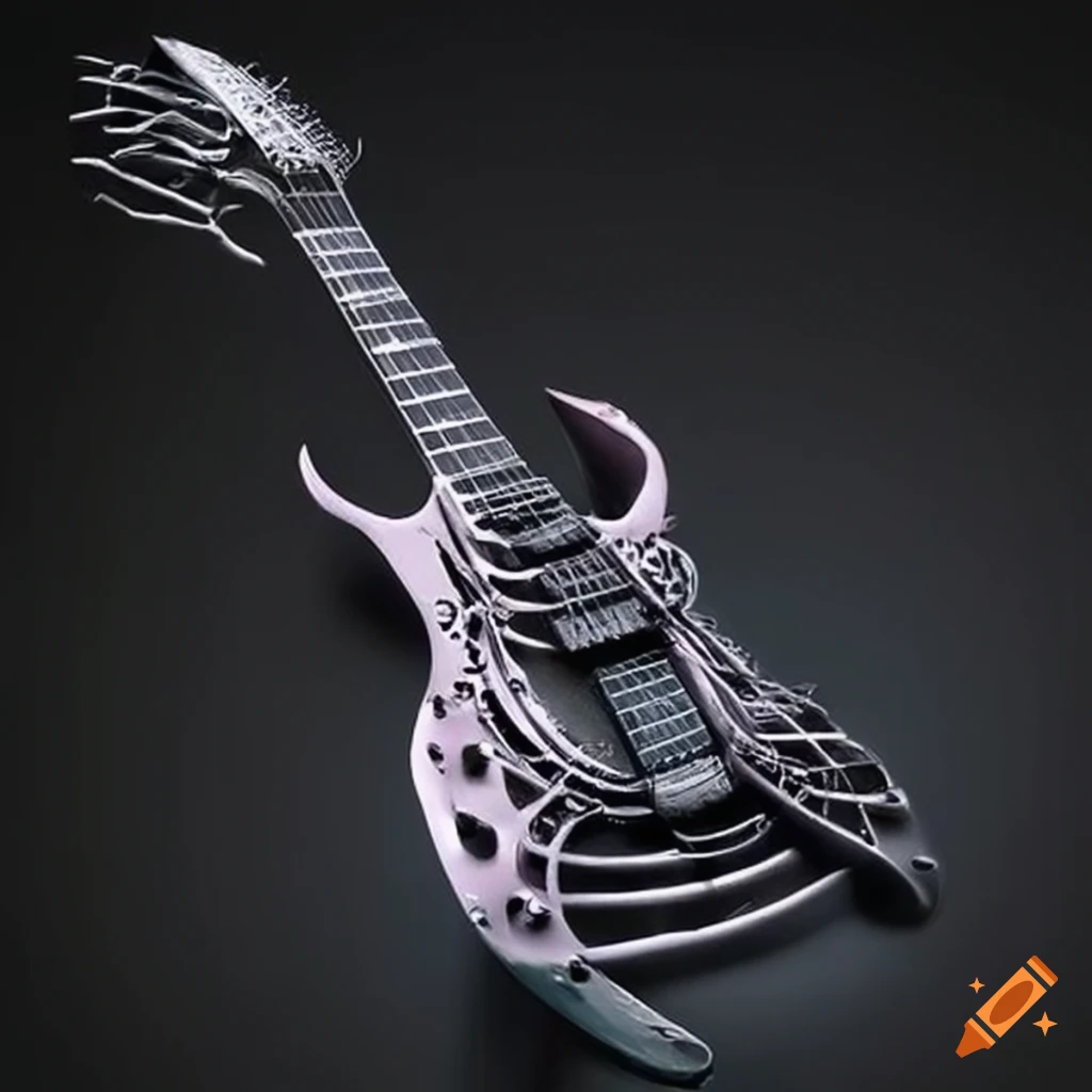 Gothic style Electronic Guitar Shaped Like A Rib Cage gothic-style-electronic-guitar-shaped-like-a-rib-cage