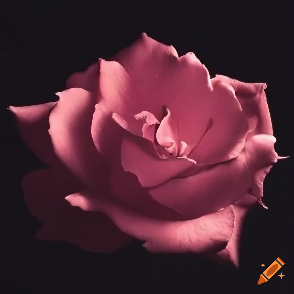 silhouette of a pink rose