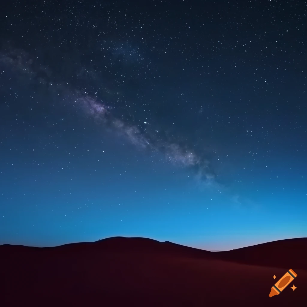 Starry desert night sky on Craiyon