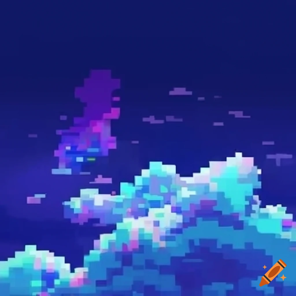 artistic representation of pixelated clouds