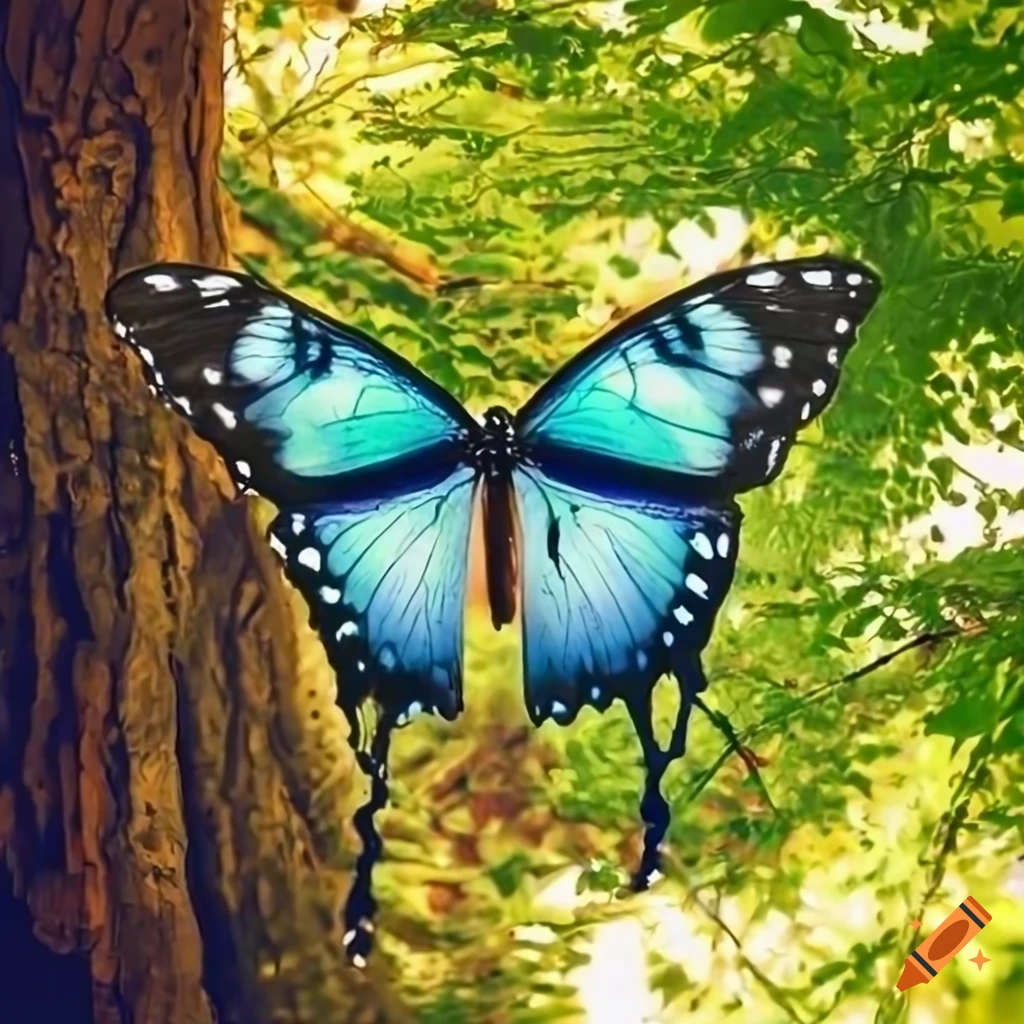 Tree with eyes and butterfly wings on Craiyon