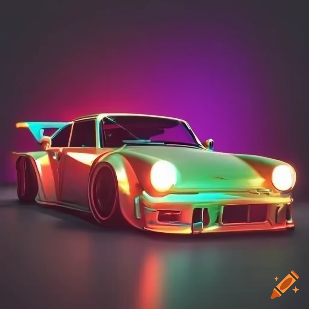 8k render of a vintage bosozoku car with neon lights on Craiyon