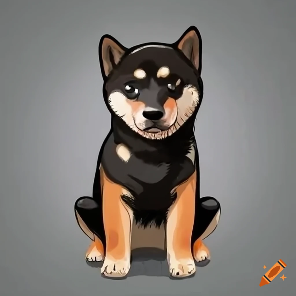 adorable black Shiba Inu sitting