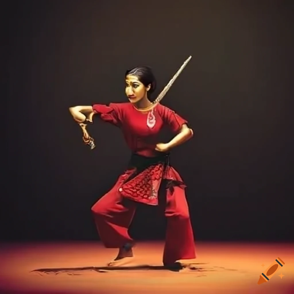 Silambam indian martial arts on Craiyon