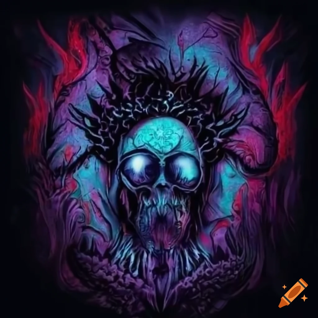 psychedelic heavy metal wizard logo