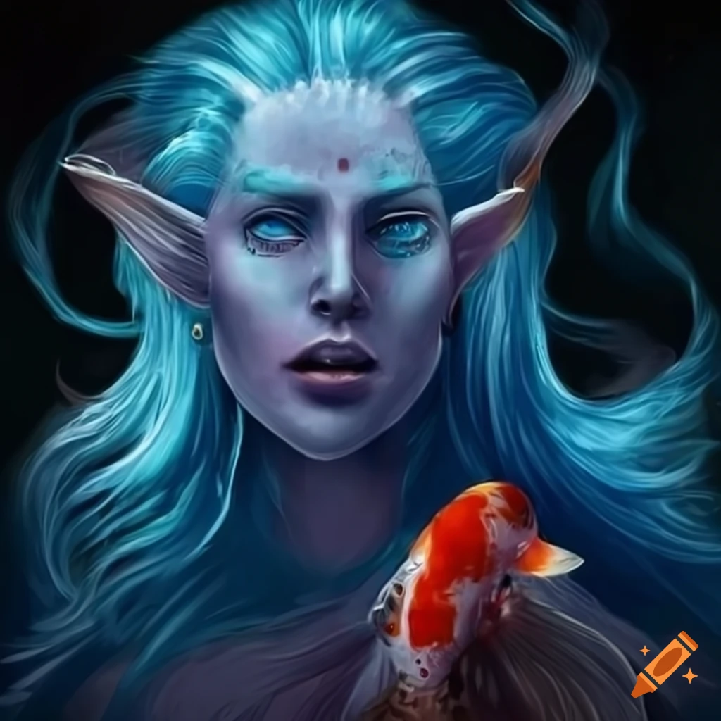artwork-of-a-water-genasi-with-flowing-water-hair-on-craiyon