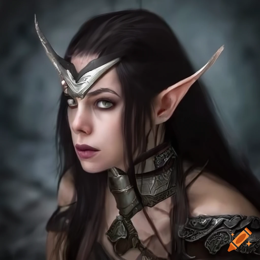image of a fierce elf warrior with dark hair