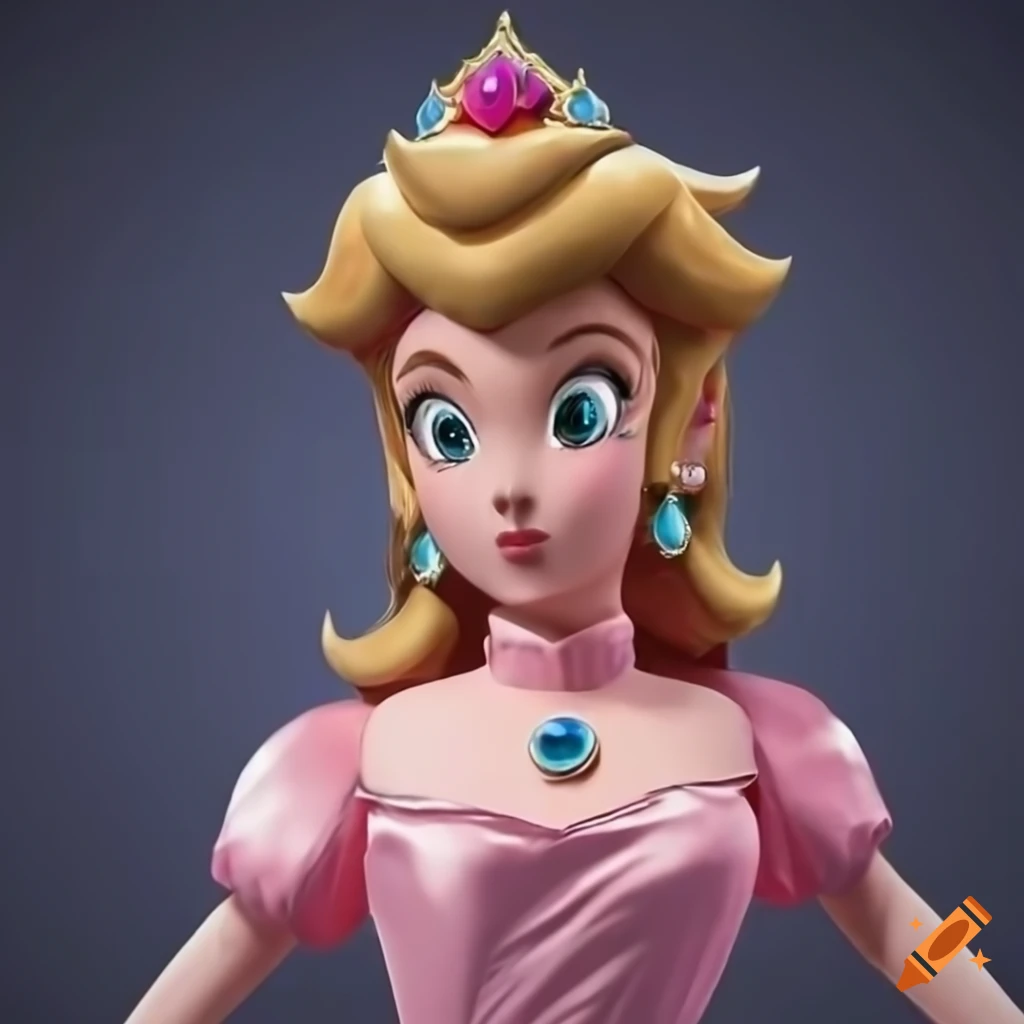 close-up of Link in Princess Peach's pink dress