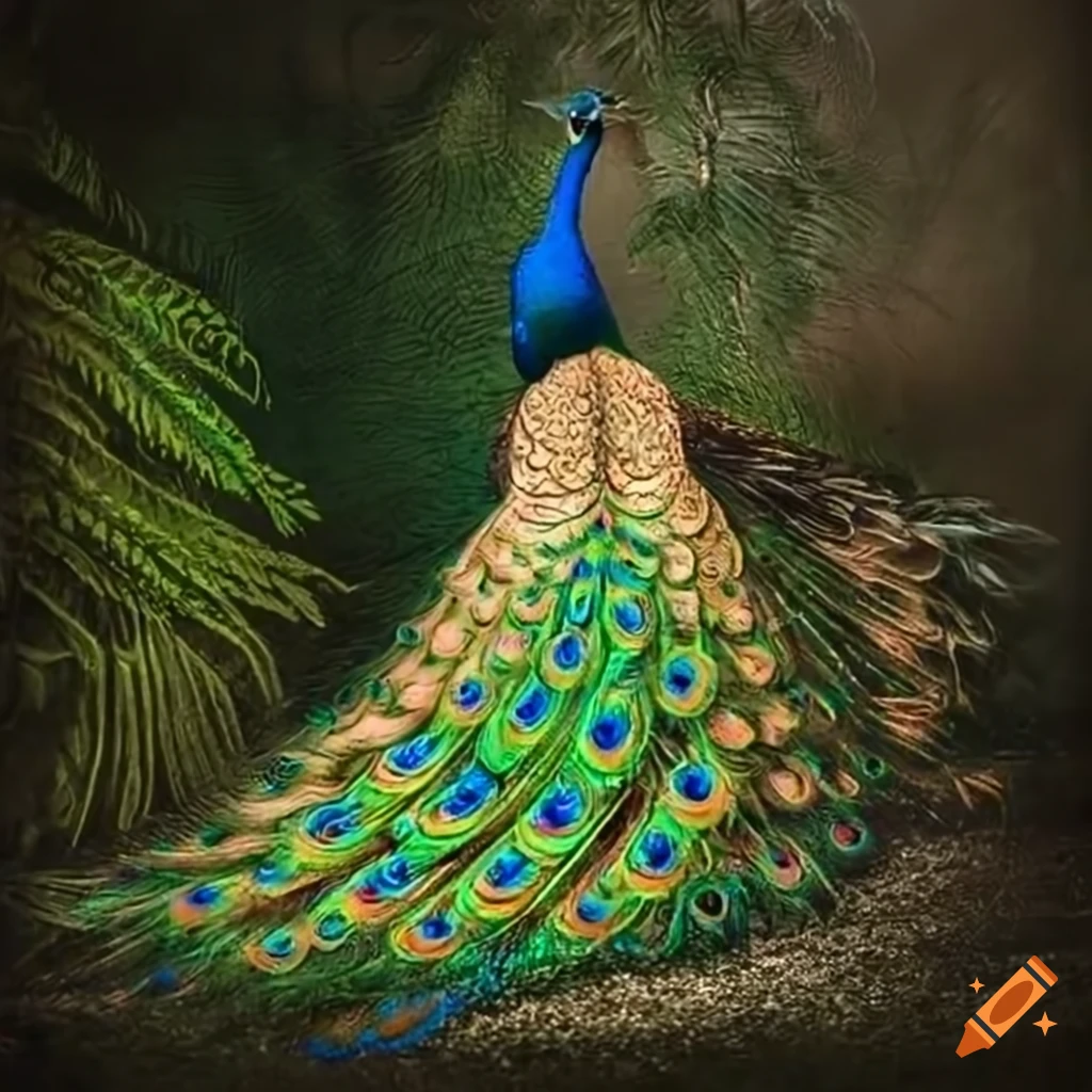 Label Design With A Peacock For Seven Mountains Brew On Craiyon