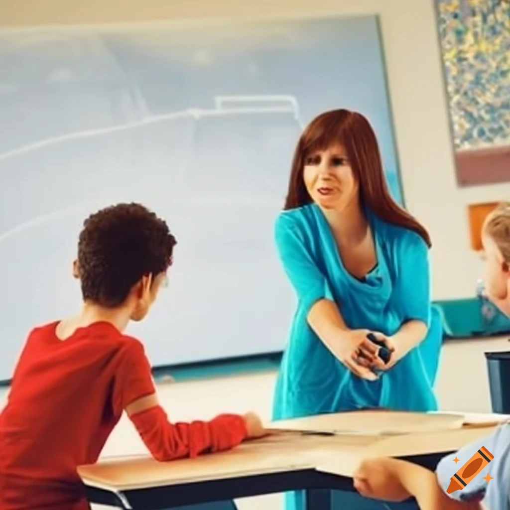 Image depicting collaborative learning in a classroom setting on Craiyon