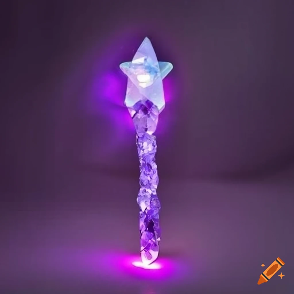 Purple crystal fairy wand with a glowing star