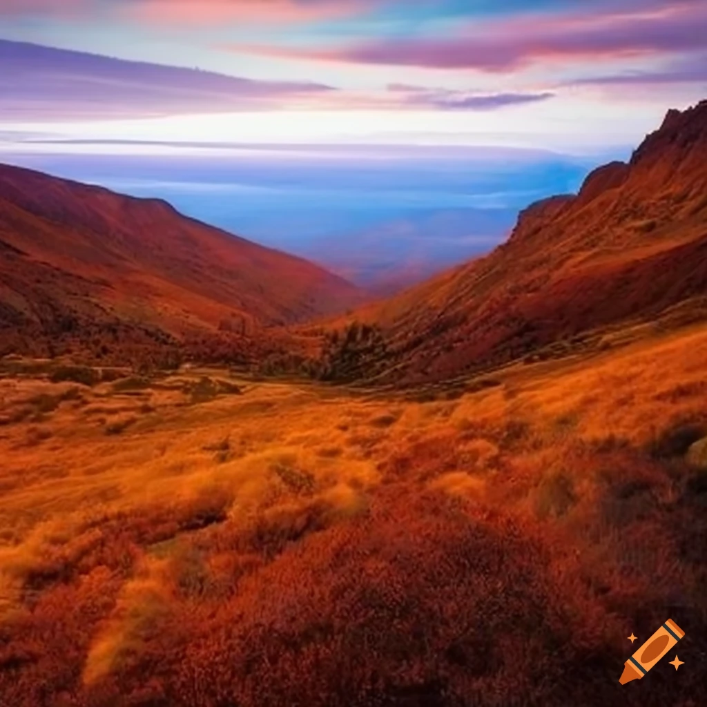 sunset over the Cascading Sunset Mountains