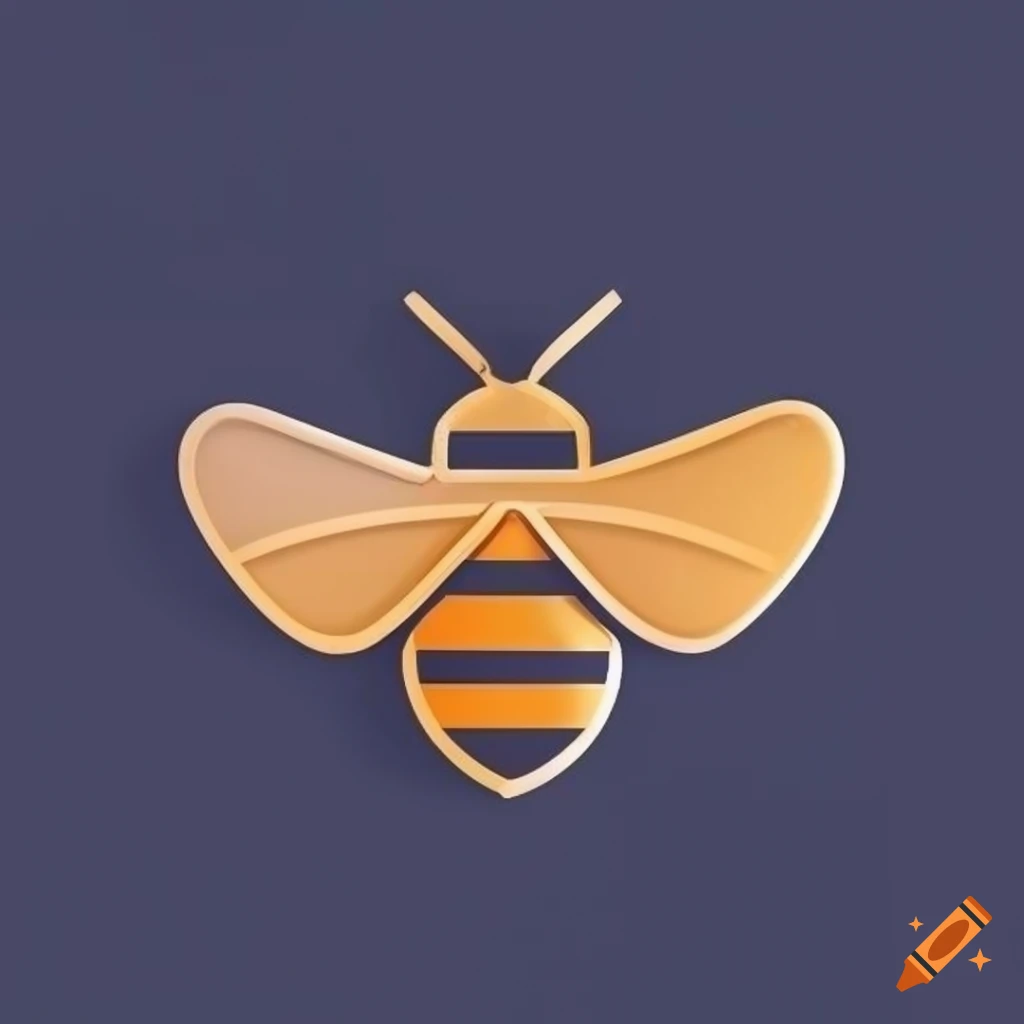 minimalist bee logo with angular design