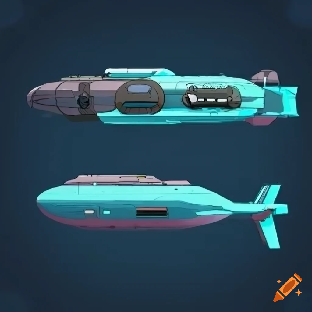2D art of a spaceship-submarine hybrid