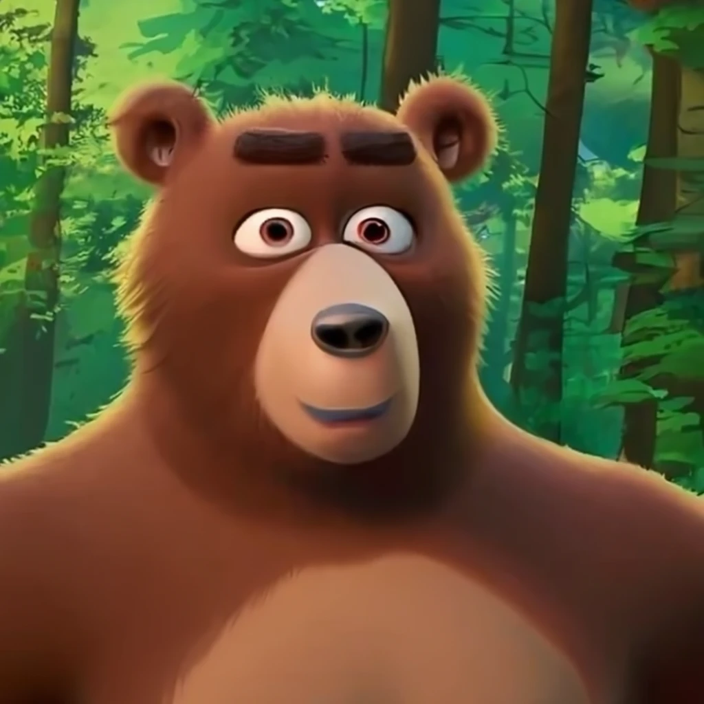 Pixar bears playing in the forest