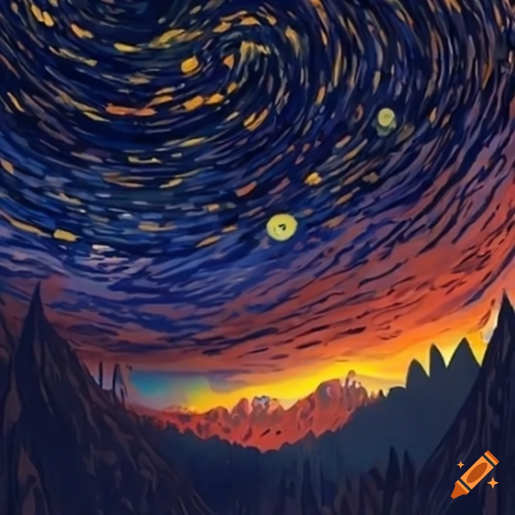 Artistic rendition of a starry night over a river on Craiyon