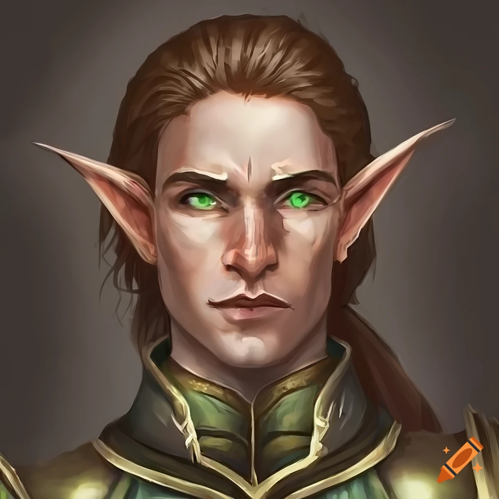 portrait of a male high elf cleric