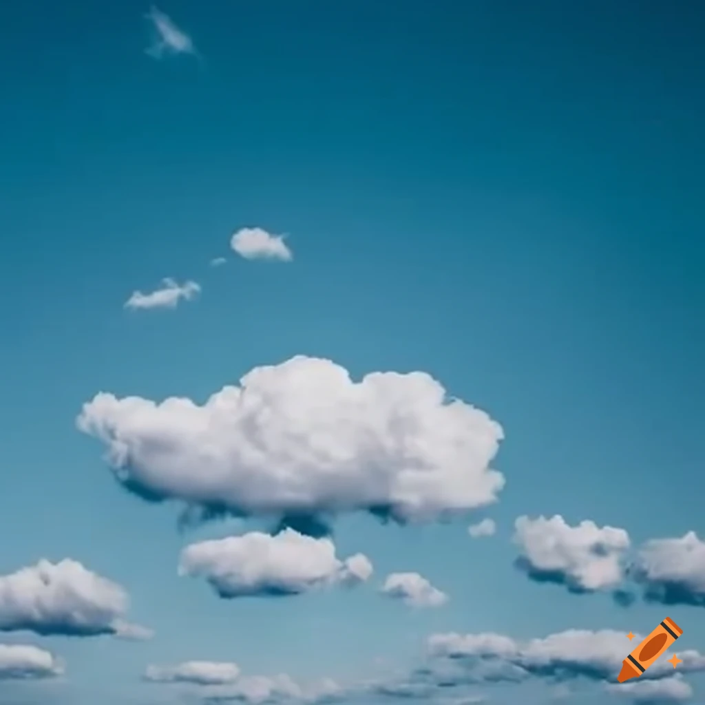 sunny day with a fluffy white cloud