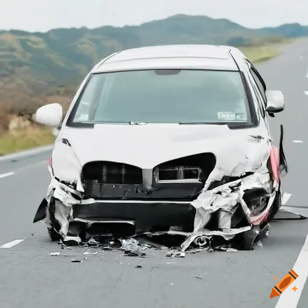 car with minor damage in a traffic accident