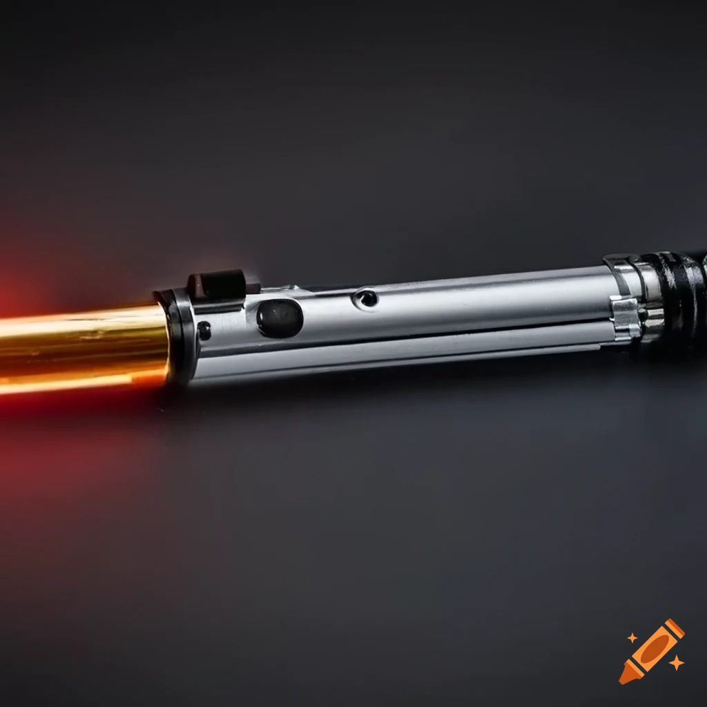 Unique lightsaber with white handle and bronze blade on Craiyon