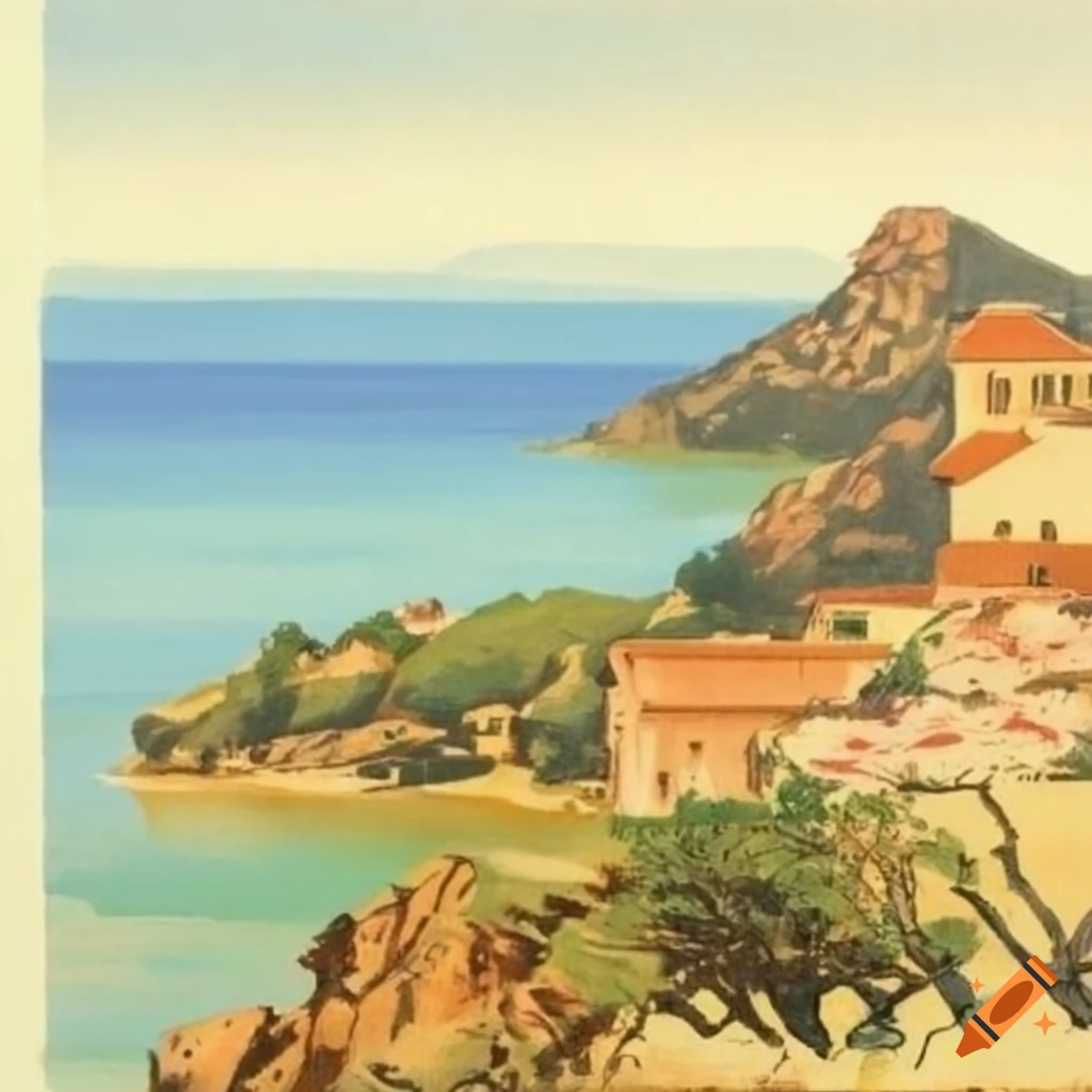 19th-century-vintage-travel-poster-of-cap-corse-in-spring-on-craiyon