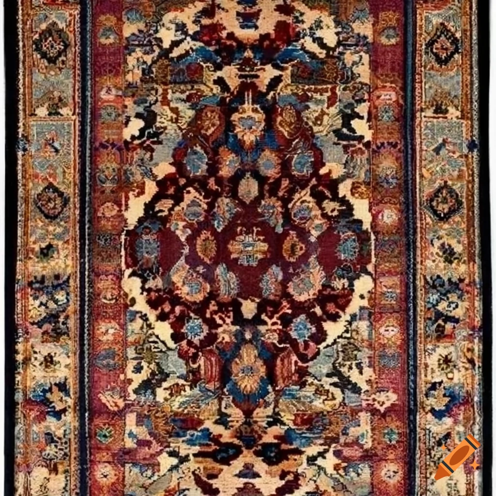 Handwoven carpet with shah abbasi design on Craiyon