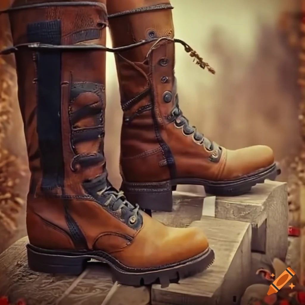 Vintage movie scene with boots on Craiyon