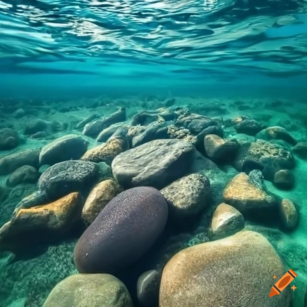 Clear water texture of the ocean floor on Craiyon