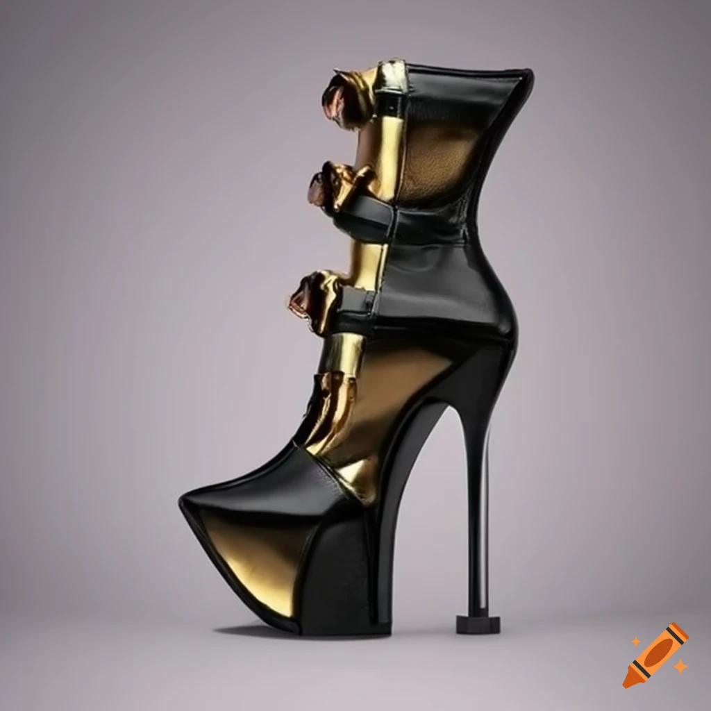 René Caovilla Juniper 105 Black/Gold Sandal | Balardi