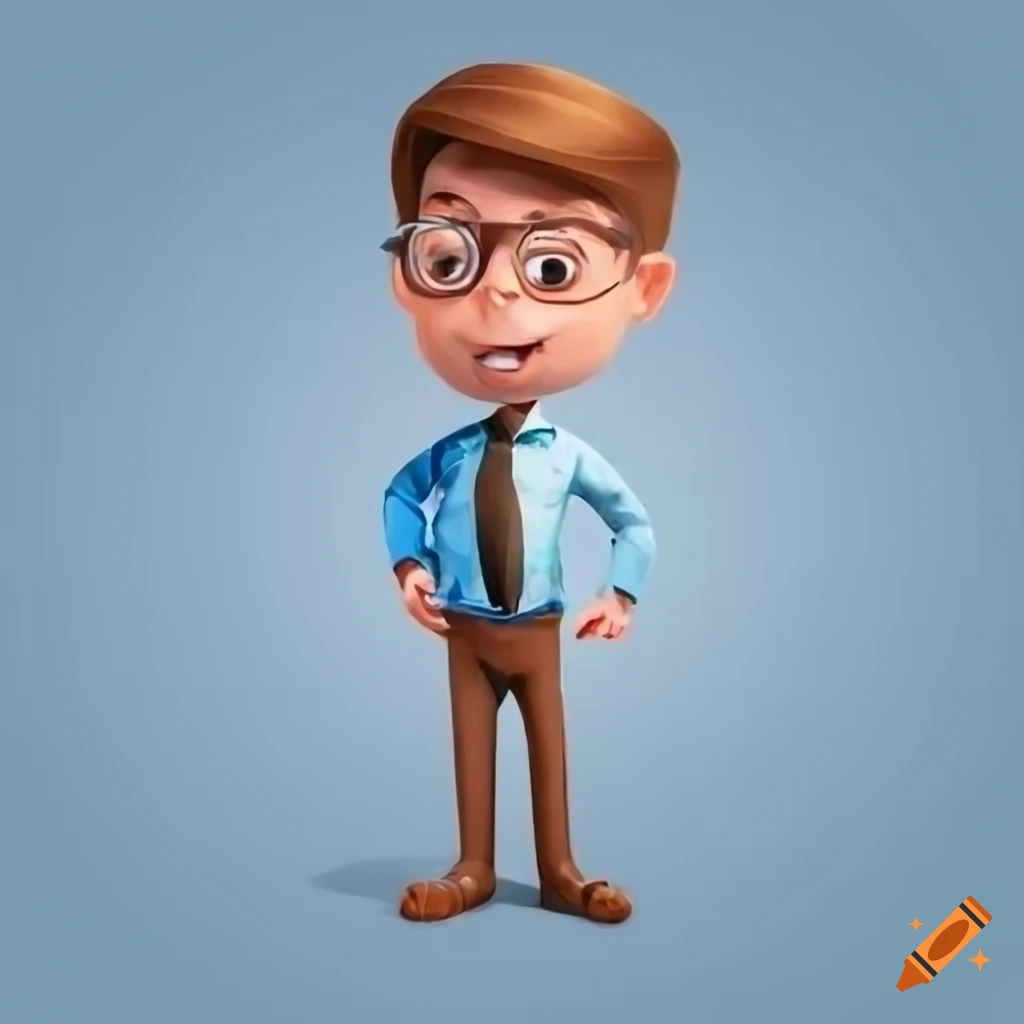 Cartoon character illustration of a male on Craiyon