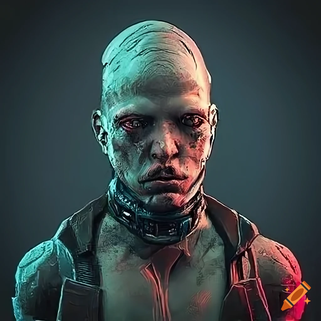 cyberpunk depiction of a man