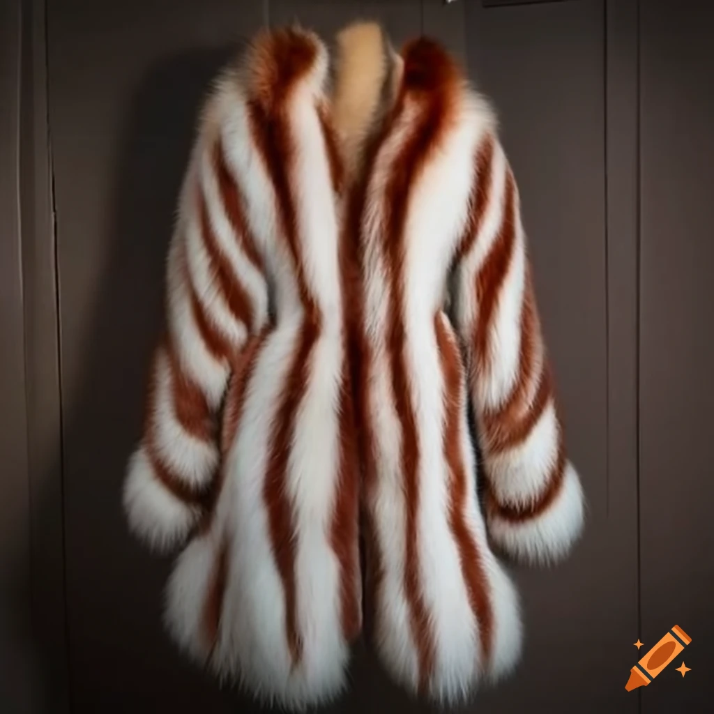 Stylish zebra print fur coat on Craiyon