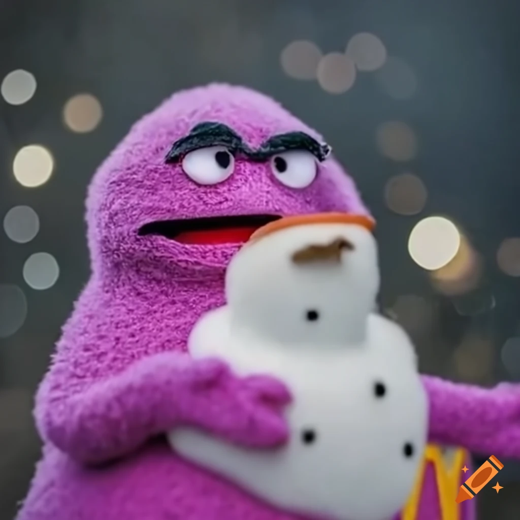 McDonald's Grimace snowman character