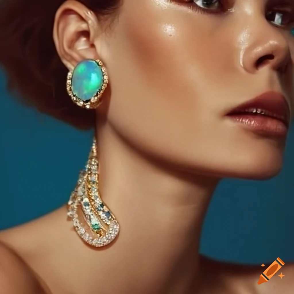Woman wearing opal jewelry