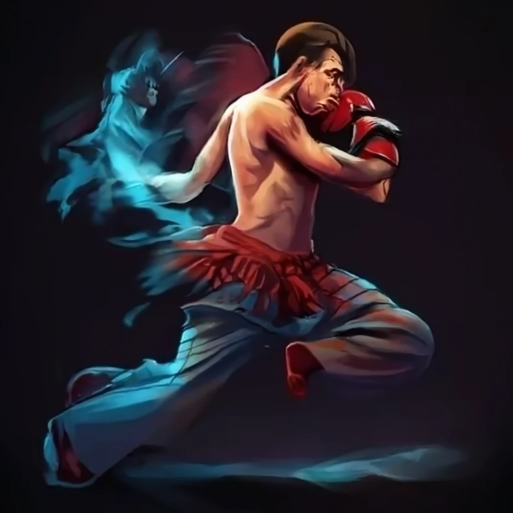 Martial artist delivering a powerful punch